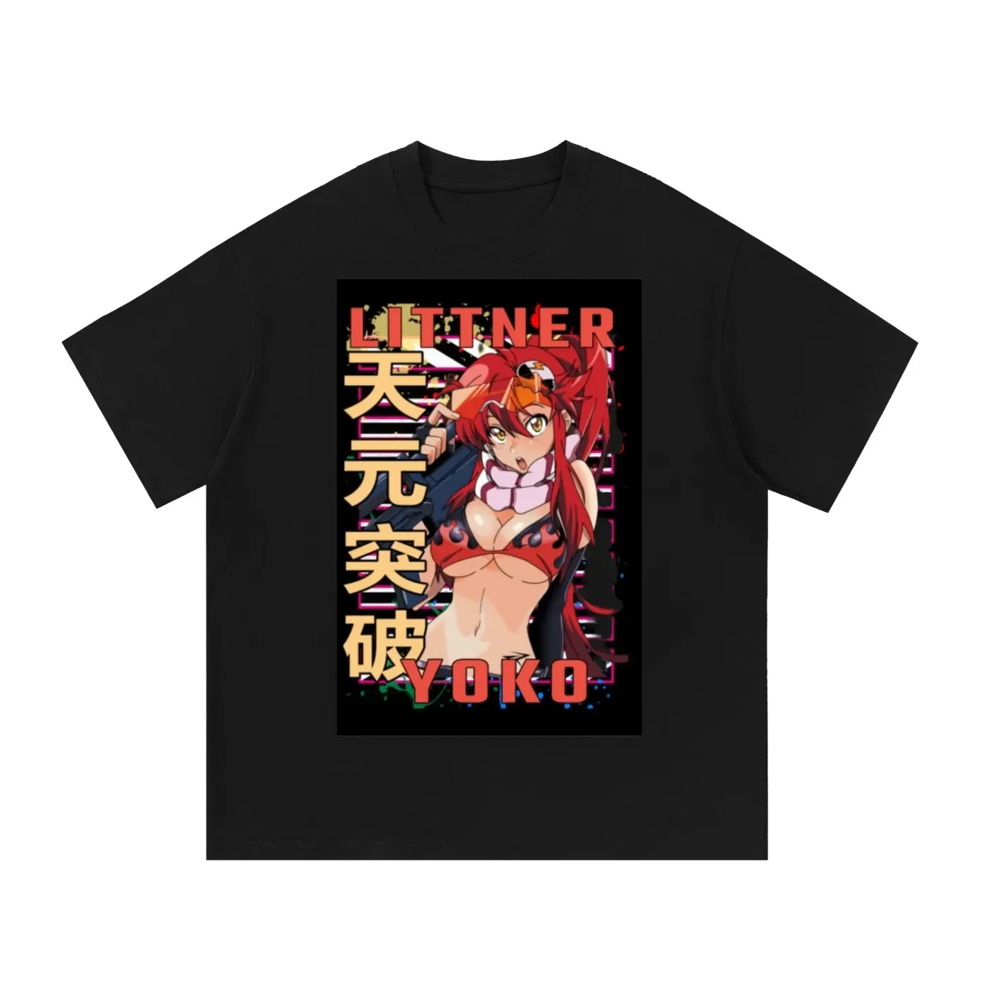 Aim For The Heavens Yoko Retro-Wave Anime Graphic Tee - Spiral Mecha Anime Shirt
