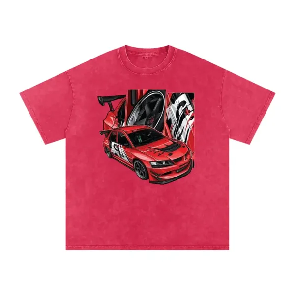 Mitsubishi Lancer Evo Motorsport Panel-Art Graphic Tee - Red JDM Street Racer Shirt