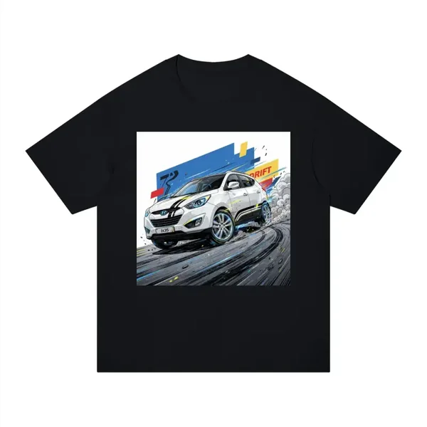 ix35 Drift Graphic T-Shirt - Unisex Regular Fit Cotton Tee | White SUV Drifting JDM Street Racing Shirt