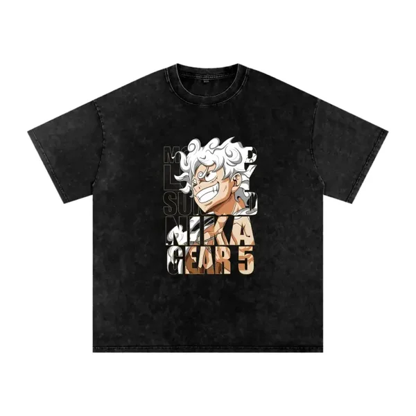 One Piece Luffy Gear 5 Sun God Nika Vintage Graphic Tee