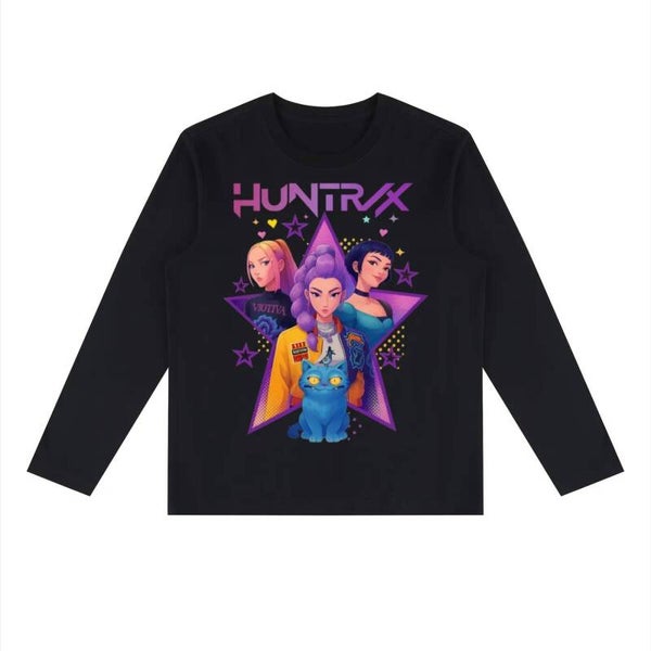 KPop Demon Hunters Star Trio Long Sleeve Tee | Anime Idol Group Cat Shirt | RedKats