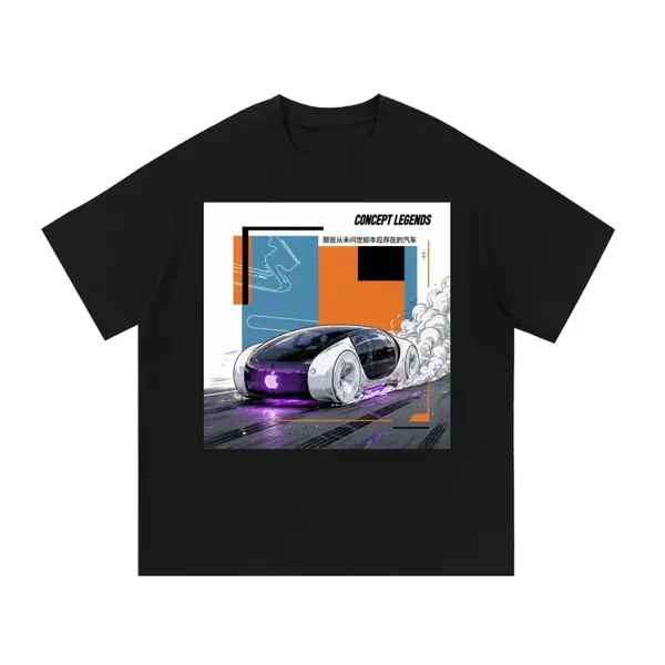 Concept Legends Tech Pod Edition - Futuristic Electric Pod Concept Drift T-Shirt - EV Apple-Style Concept Car Graphic Tee