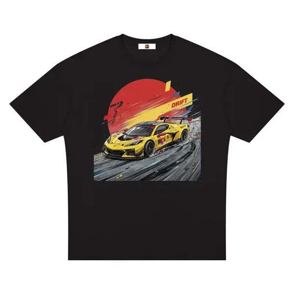 Series Two - Yellow C8 Corvette GT3 Drift T-Shirt - #4 Racing