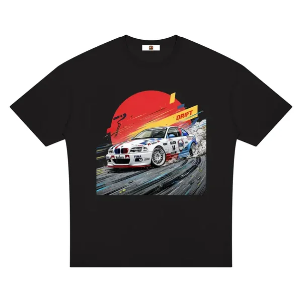Series 2 Race Livery Drift T-Shirt - #14 Touring Car - Black Heavyweight