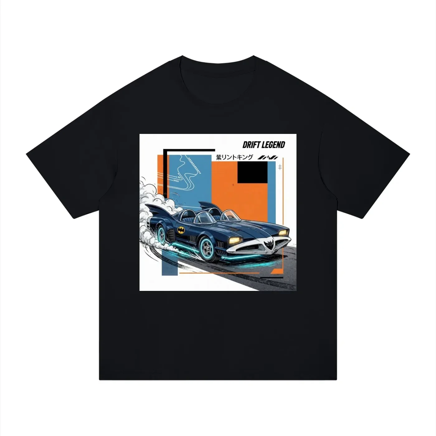 Drift Legend Bat Car Graphic T-Shirt - Unisex Regular Fit Cotton Tee | Retro Superhero Drift JDM Shirt V2
