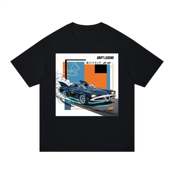 Drift Legend Bat Car Graphic T-Shirt - Unisex Regular Fit Cotton Tee | Retro Superhero Drift JDM Shirt V2
