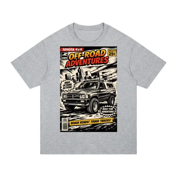 Off-Road Adventures 4x4 Comic Cover Graphic T-Shirt - Unisex Regular Fit Cotton Tee | Vintage Pickup Adventure Shirt