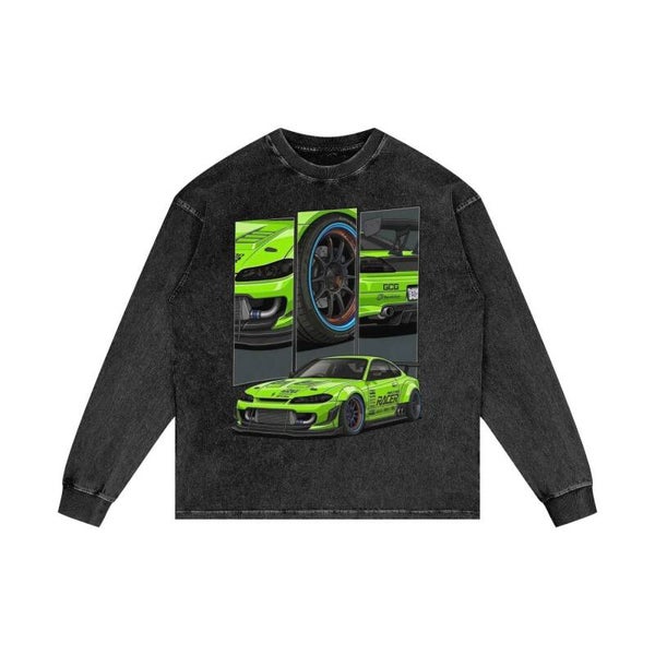 S15 Silvia Racer Tuning Tee | Lime JDM Drift Long Sleeve | RedKats