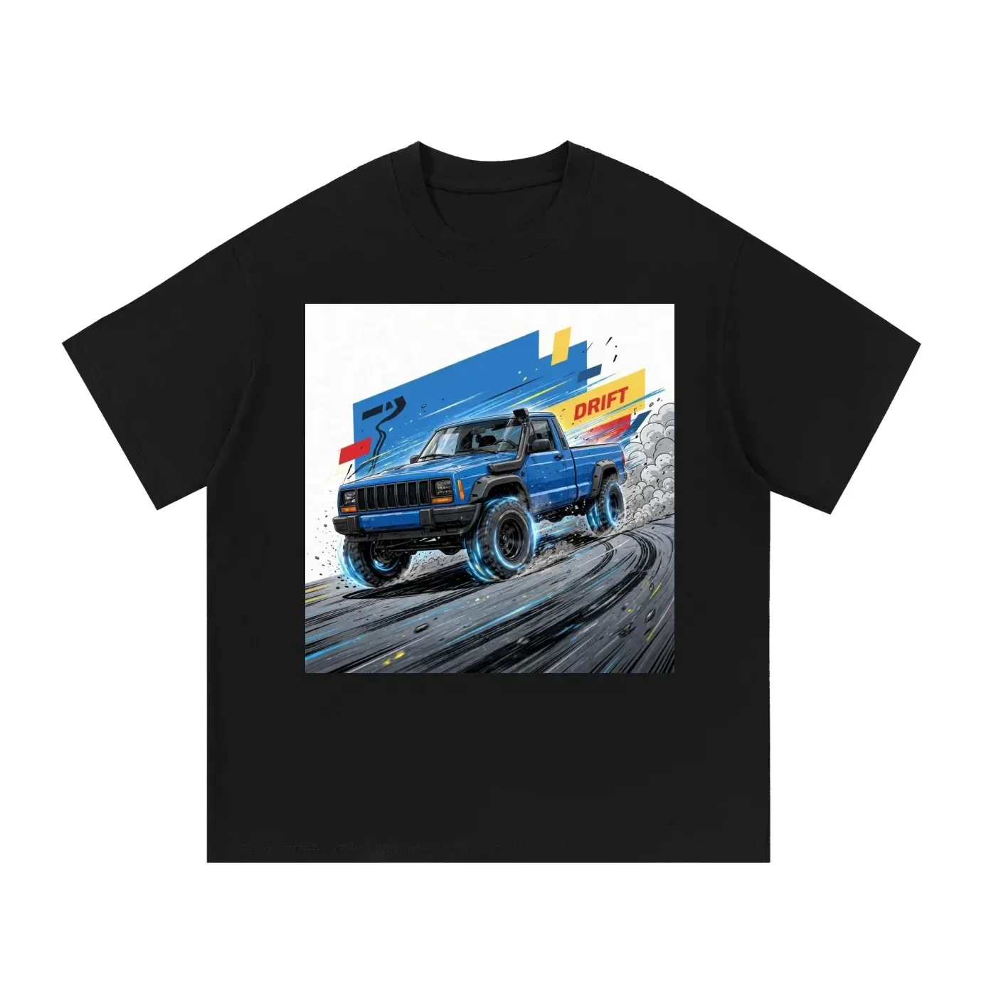 Blue Jeep Comanche Drift T-Shirt | 4x4 Pickup Graphic Tee