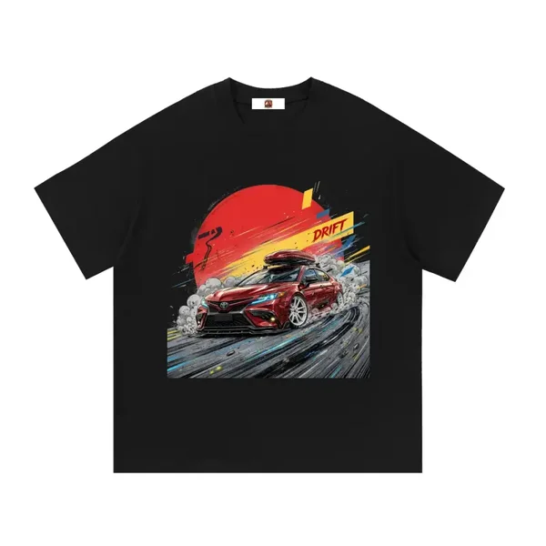 Red Toyota Camry TRD Roof Box Drift Graphic T-Shirt - Series 2 (Red Sun / Drift Edition)