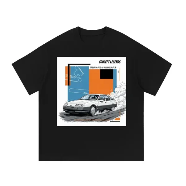 Concept Legends Graphic Tee - White Sapphire Cosworth Sedan Retro Bauhaus Racing Shirt