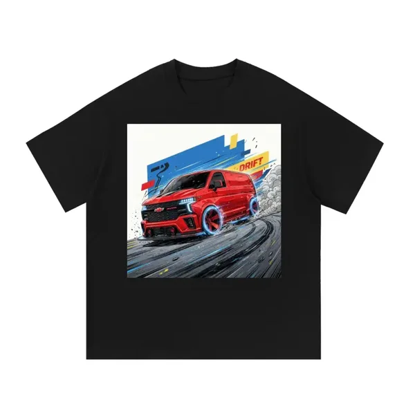 Red Chevy Van Drift T-Shirt | AV25 Performance Van Graphic Tee