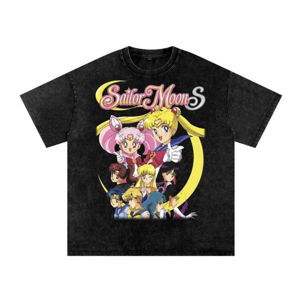Sailor Moon S Vintage Washed T-Shirt - 90s Anime Sailor Scouts Tee