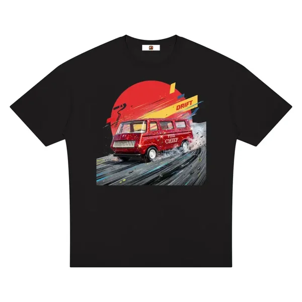 Series Two - Red Fire Chief Van Drift T-Shirt - Glitter Edition