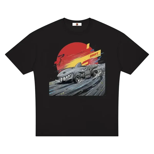 Series Two - Shark Hot Rod Drift T-Shirt - Gray Shark Rod