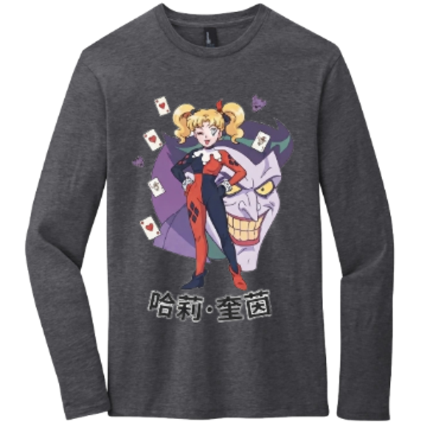 Clown Girl Anime Tee | Harlequin Cards Long Sleeve Shirt | RedKats