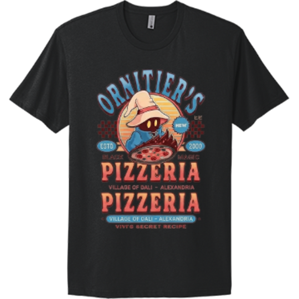 The Black Mage Pizzeria - Village Pizza Shop Retro Gaming Tee