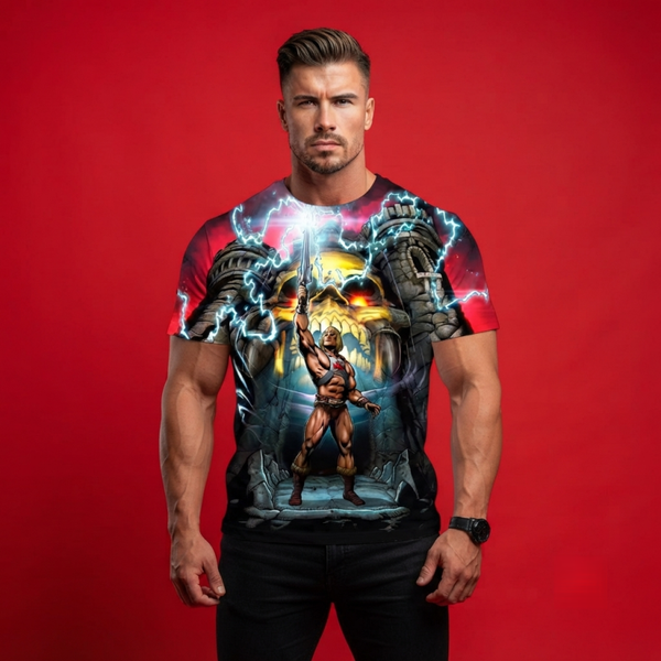 Masters of the Universe He-Man Castle Grayskull 3D Graphic T-Shirt