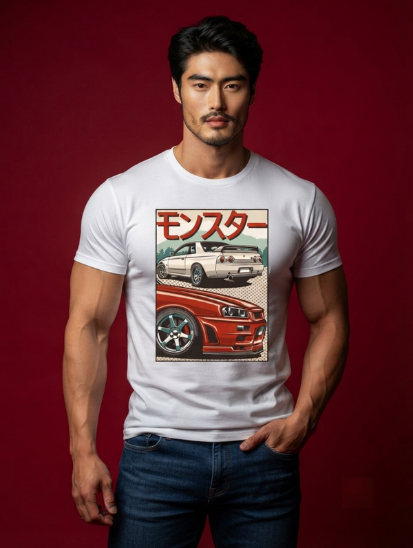 Title & Description Title Japanese Monster JDM Sports Car Graphic Tee