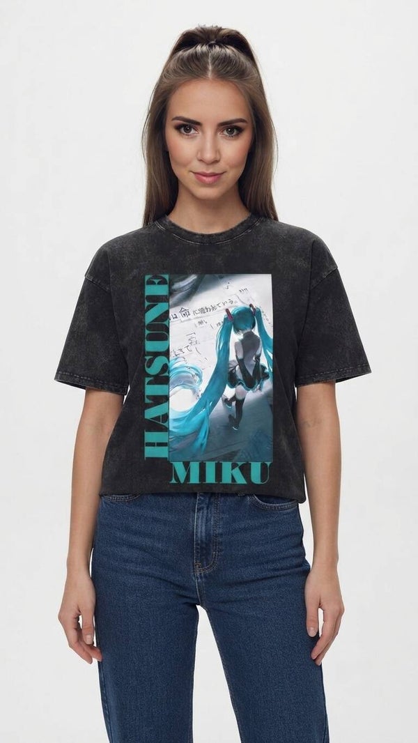 Vocaloid Miku Back‑View Graphic Shirt