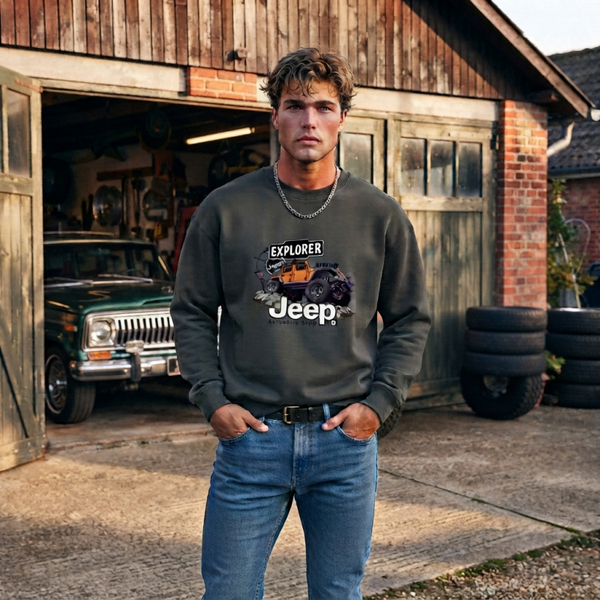 Jeep Explorer Off-Road Graphic Crewneck Sweatshirt