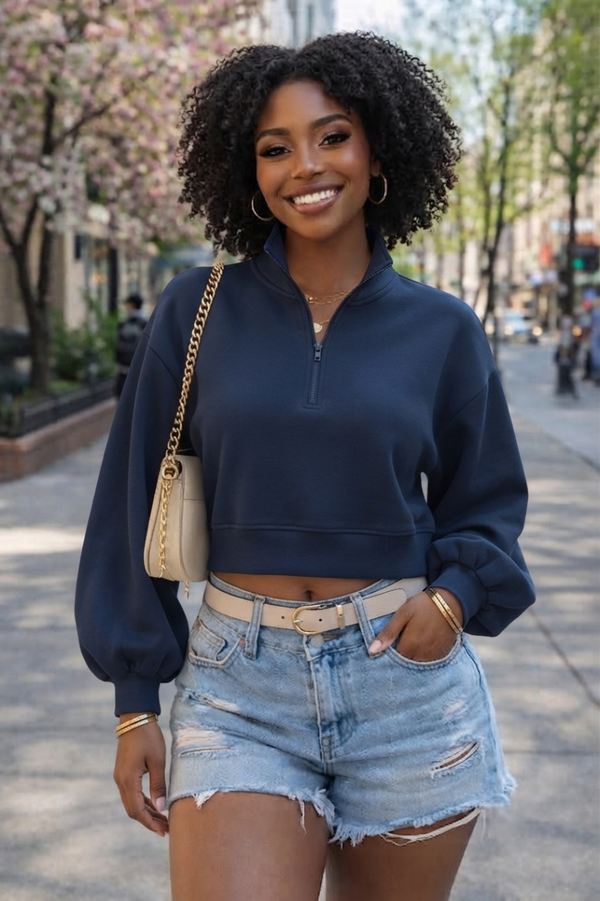 Women’s Mock-Neck Quarter-Zip Sweatshirt