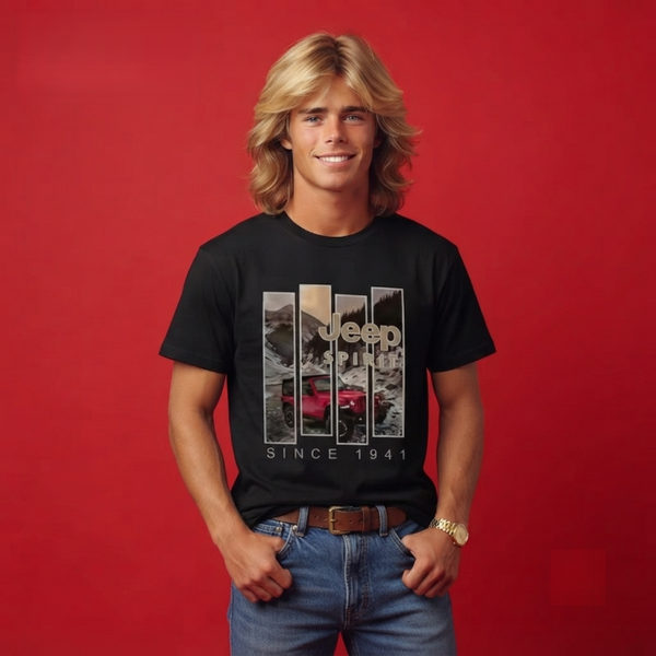 Jeep Spirit "Since 1941" Vertical Panel Graphic T-Shirt