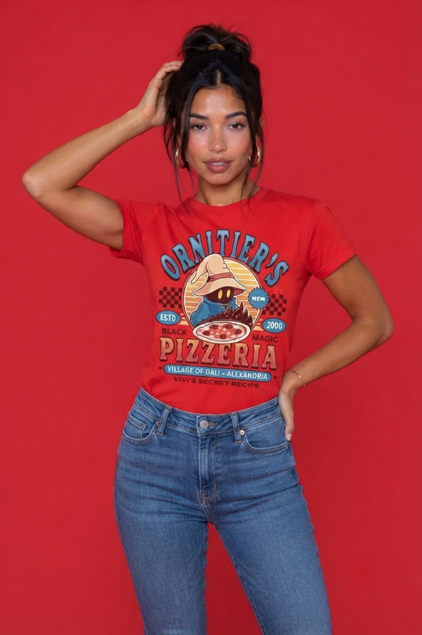 Title Ornitier's Pizzeria Retro Gaming Graphic T-Shirt