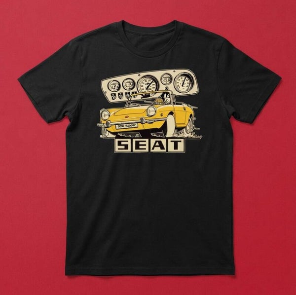 SEAT 850 Spider Vintage Roadster Graphic Tee - Classic Car Tribute Shirt