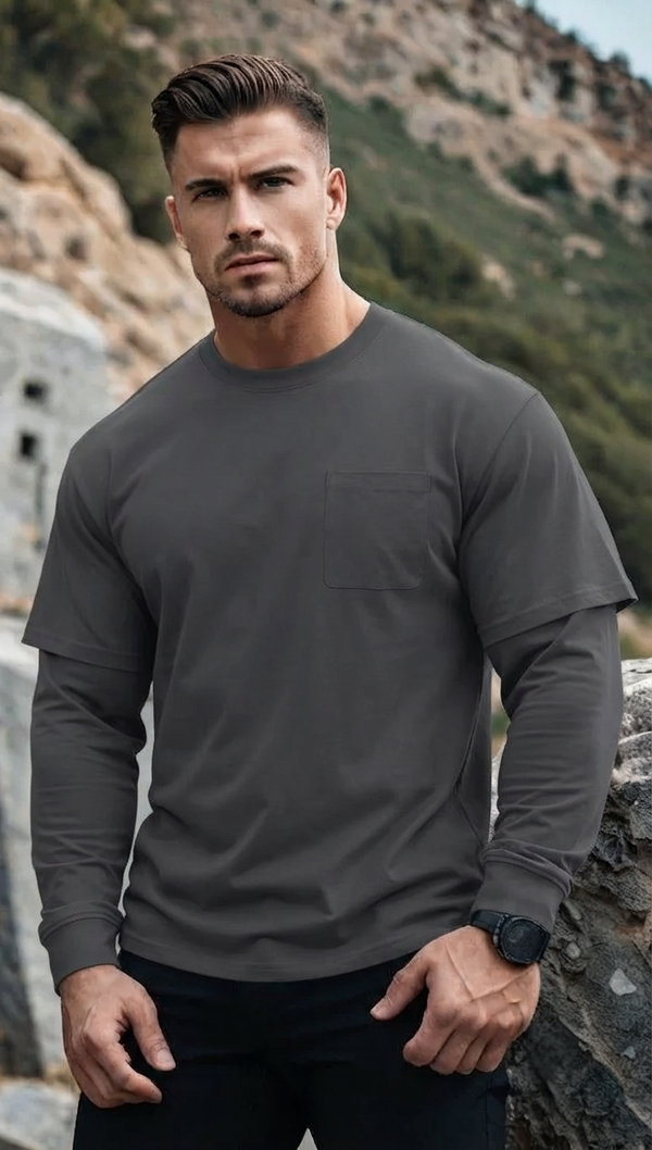 Layered Long Sleeve Oversized Tee