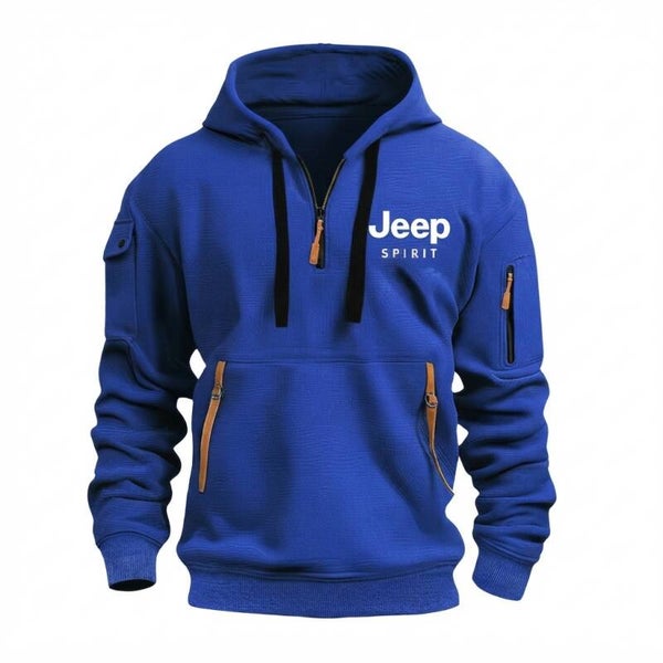 Jeep Spirit Royal Blue Quarter-Zip Pullover Hoodie
