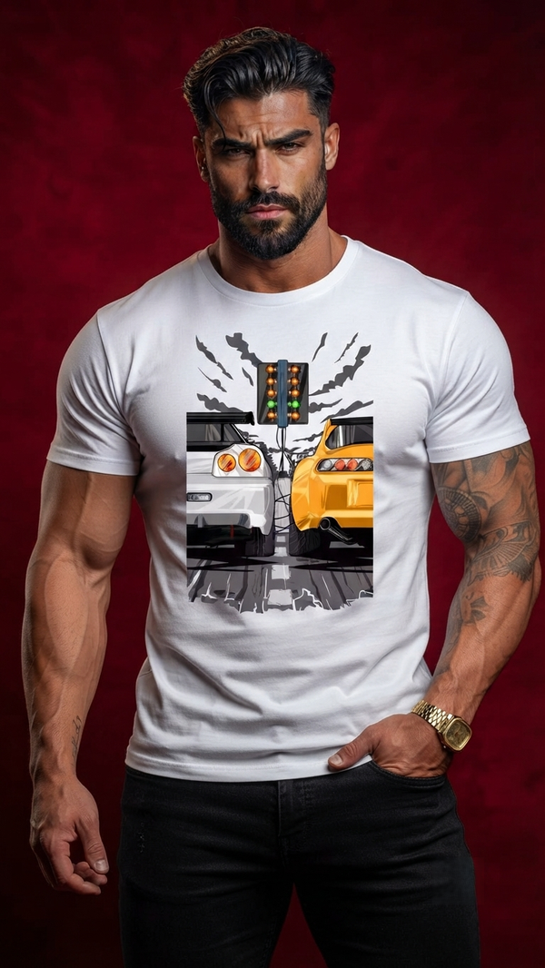 JDM Drag Race Showdown Sports Car Graphic Tee