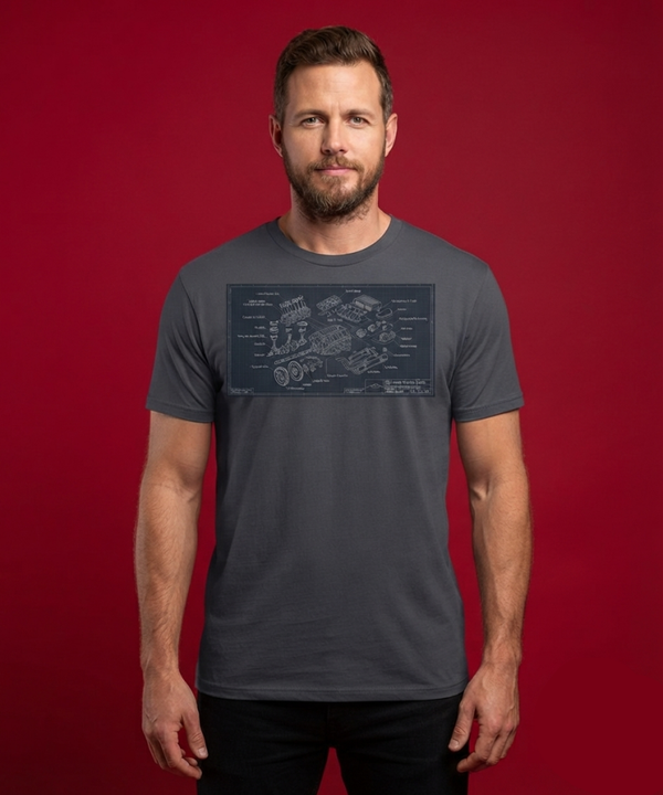 Porsche 911 (964) H-6 Blueprint Technical Tee