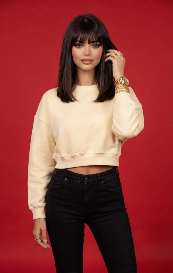Vintage Washed Cropped Sweatshirt
