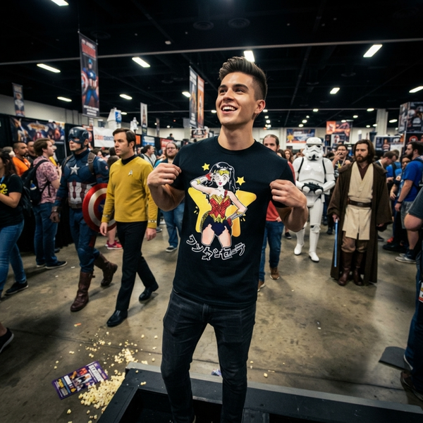 Anime-Style Wonder Woman Graphic Tee