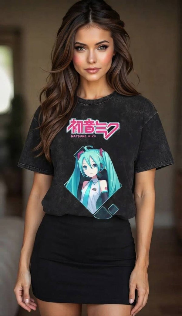 nime Miku Twin‑Tail Diamond Tee