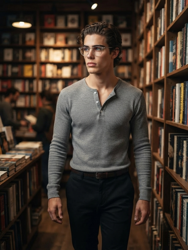 Long Sleeve Henley T-Shirt