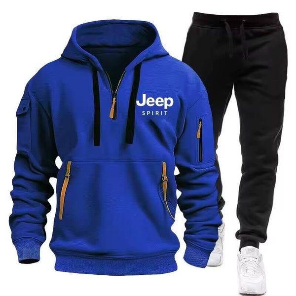Jeep Spirit Royal Blue Quarter-Zip Pullover Hoodie