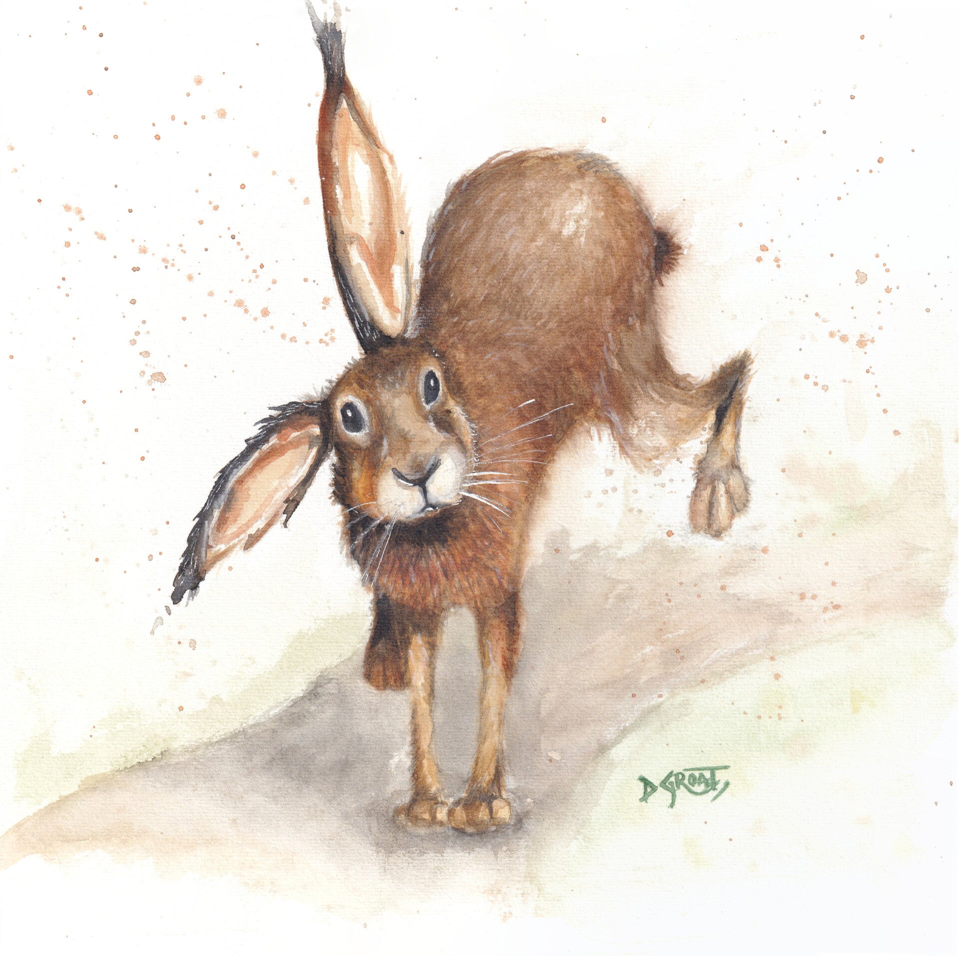 March hare in motion (print)