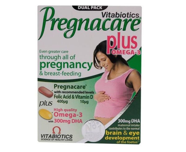 Vitabiotics Pregnacare Plus Omega-3 Dual Pack (28 Tablets + 28 Capsules) – Pregnancy Multivitamin with 400µg Folic Acid, Vitamin D & 300mg DHA