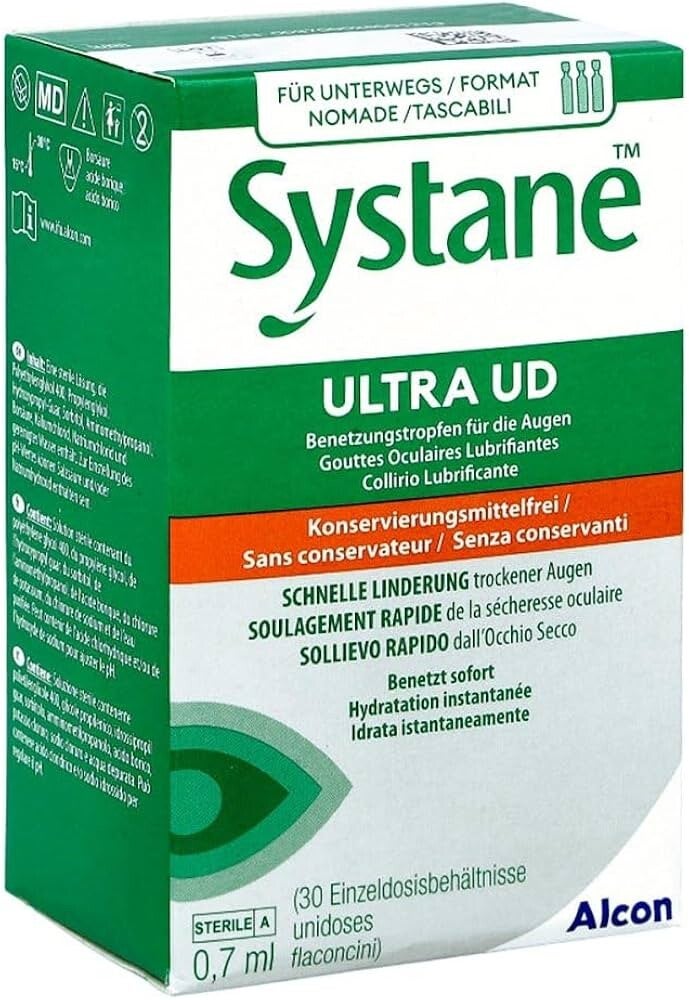 Systane Ultra Lubricant Eye Drops U.D – Preservative-Free Single-Dose Vials (30 × 0.7 mL) for Dry Eye Comfort