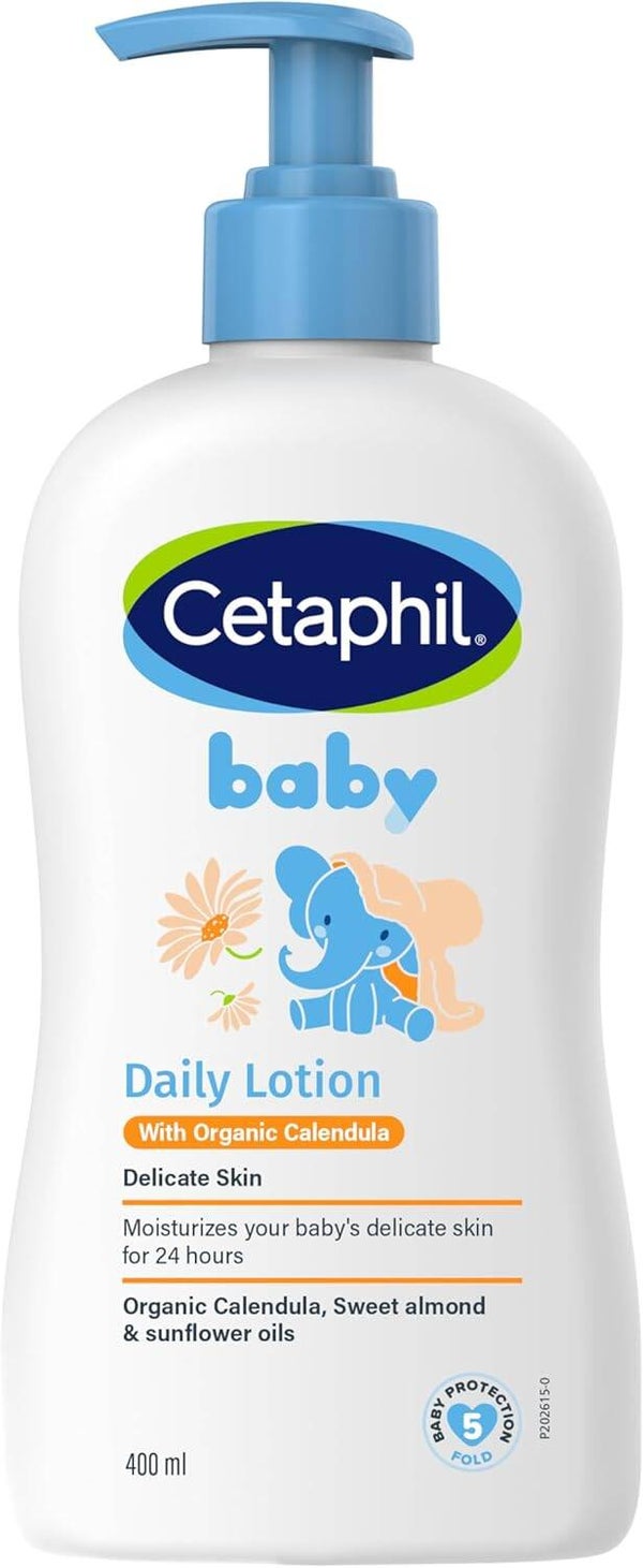 Cetaphil Baby Daily Lotion with Organic Calendula, Nourishing Sweet Almond Oil, 400ml
