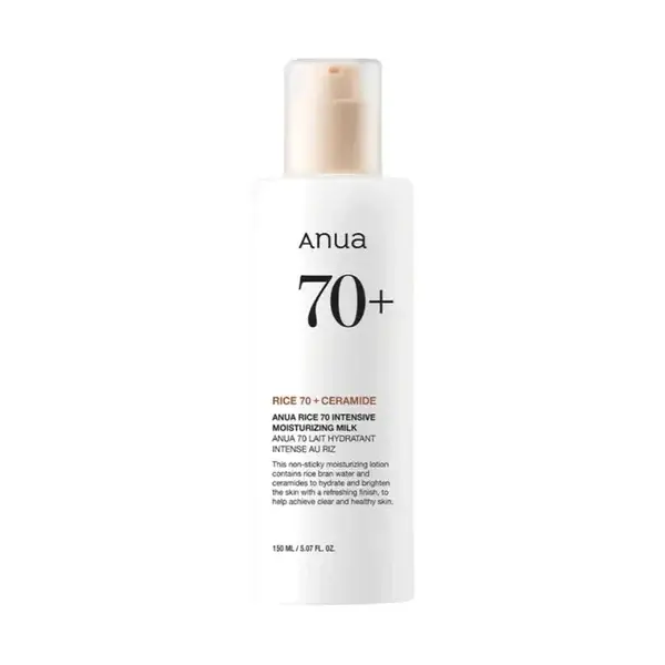 Anua Rice 70 Intensive Moisturizing Milk with Ceramide & Niacinamide (150ml) – Brightening & Hydrating Daily Facial Lotion