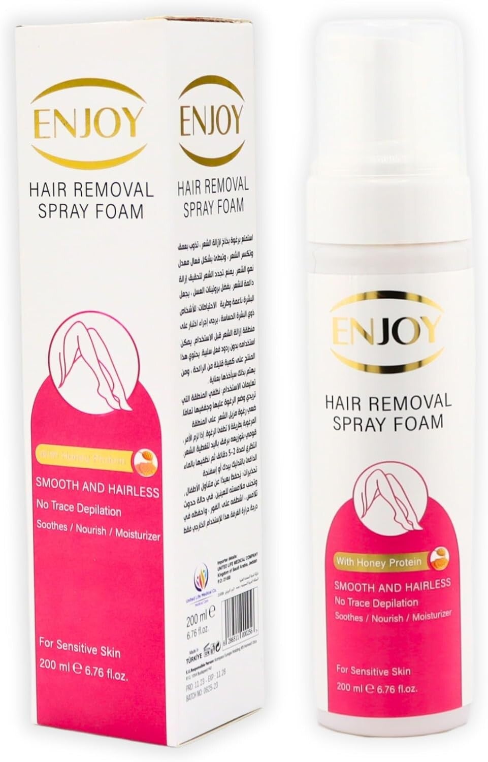 ENJOY Hair Removal Foam with Orchid Extract 200ml – Gentle & Effective for Smooth, Hydrated Skin – Suitable for All Skin Types, Arms, Legs, Underarms, & Bikini Area