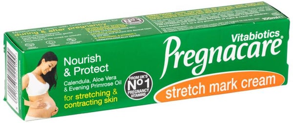 Vitabiotics Pregnacare Moisturizing Stretch Mark Cream 100ml – Skin Elasticity & Hydration Formula with Vitamins C, E & Aloe Vera