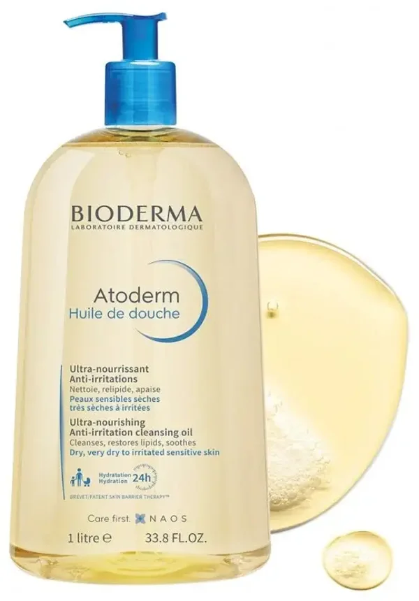 Bioderma Atoderm Huile De Douche Anti-Irritation Cleansing Oil Sensitive Dry To Atopic Skin, 1 Liter