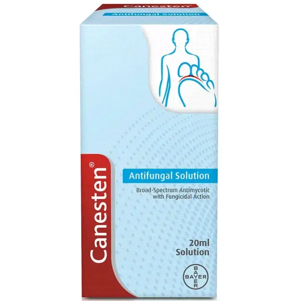 Canesten 1% Clotrimazole Topical Solution 20ml – Targeted Skin Purifying & Comforting Liquid for Moisture-Prone Areas