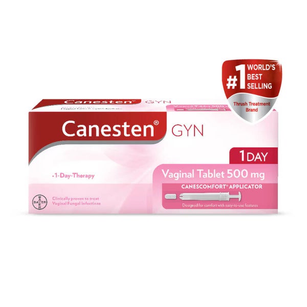 Canesten Gyn 1-Day Intimate Comfort Tablet 500mg – Single-Dose Clotrimazole Feminine Care Tablet with Applicator
