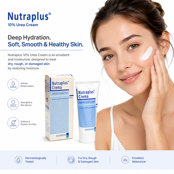 Nutraplus 10% Urea Cream is an emollient and moisturizer