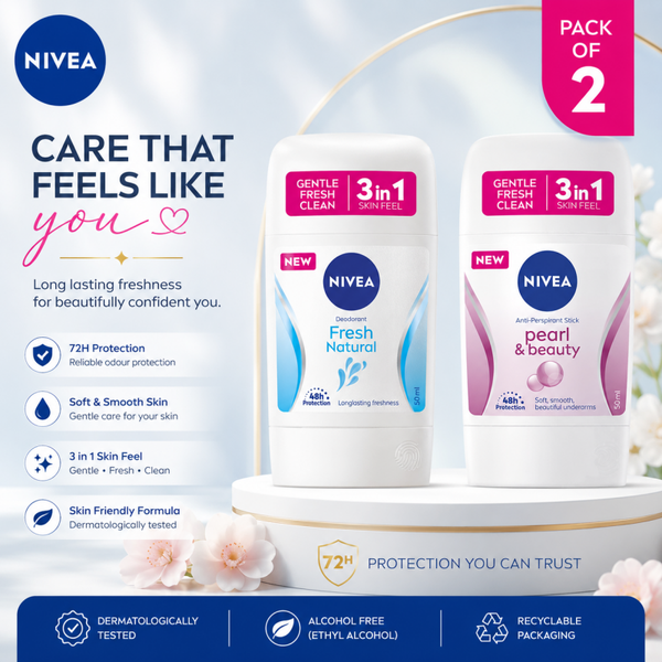 NIVEA Fresh Natural & NIVEA Pearl & Beauty Pack of 2(100ml)